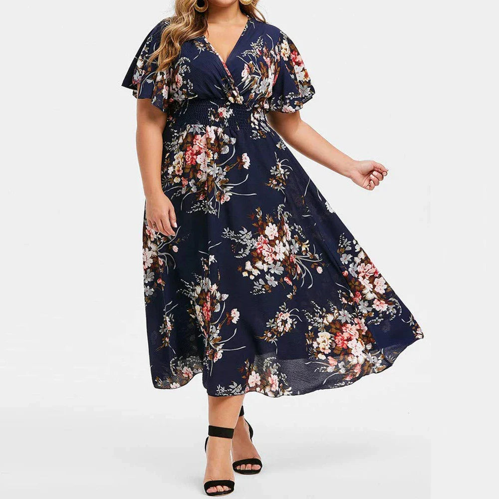 Summer New Sexy V-Neck Women's Beach Dress Plus