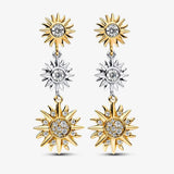 New 925 Sterling Silver Earring Pave Moments Heart