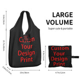 Custom Custom Your Design Shopping Bag Women Portable Large Capacity Groceries Customized Logo Printed Shopper Tote Bags