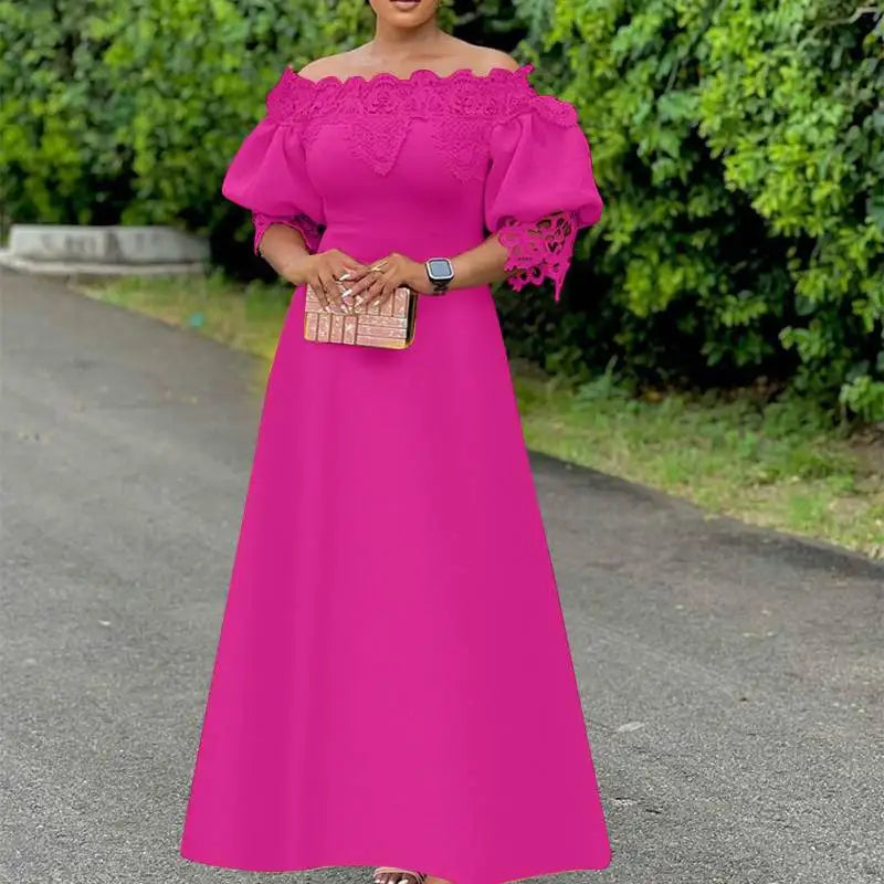 Plus Size 5XL VONDA Women Off Shoulder Maxi