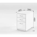 Three-Drawer Cabinet Mobile Storage Cabinet Office Small Drawer