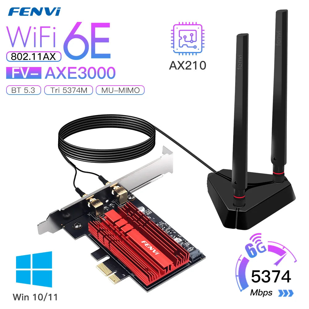 Fenvi FV-AXE3000 Wi-Fi 6E AX210 Bluetooth 5.3 Wireless