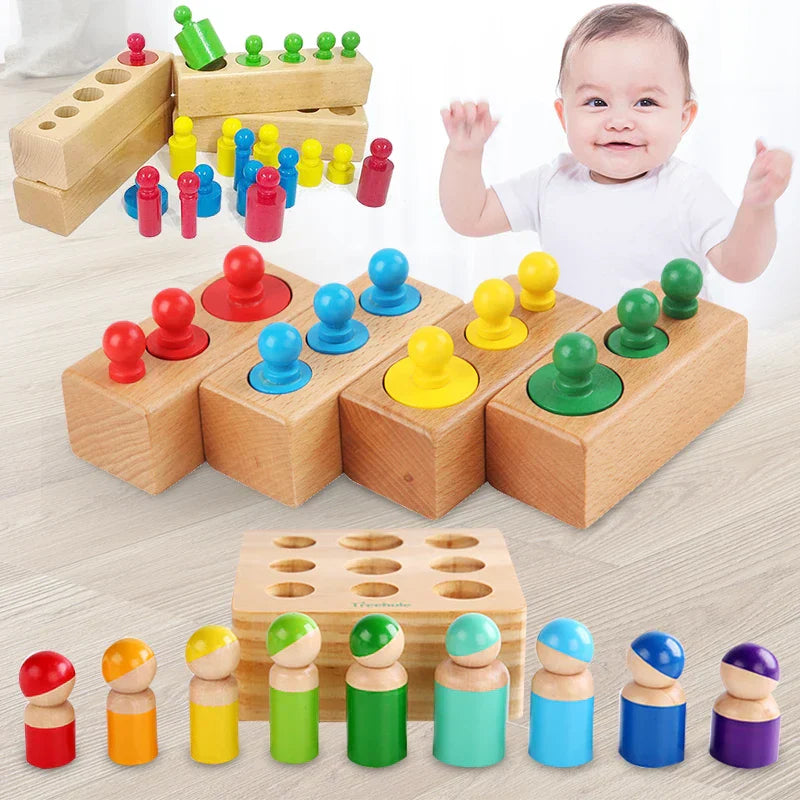 Montessori Cylinder Socket Puzzles Toy Baby Development Practice