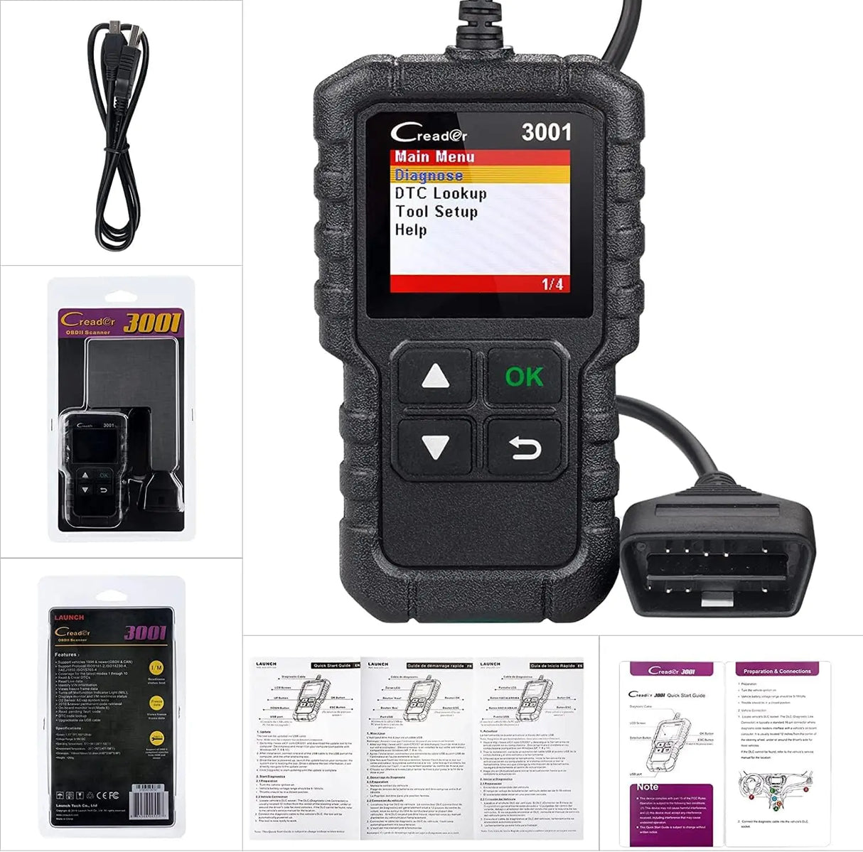 LAUNCH Creader 3001 OBD2 Scanner Engine Fault Code