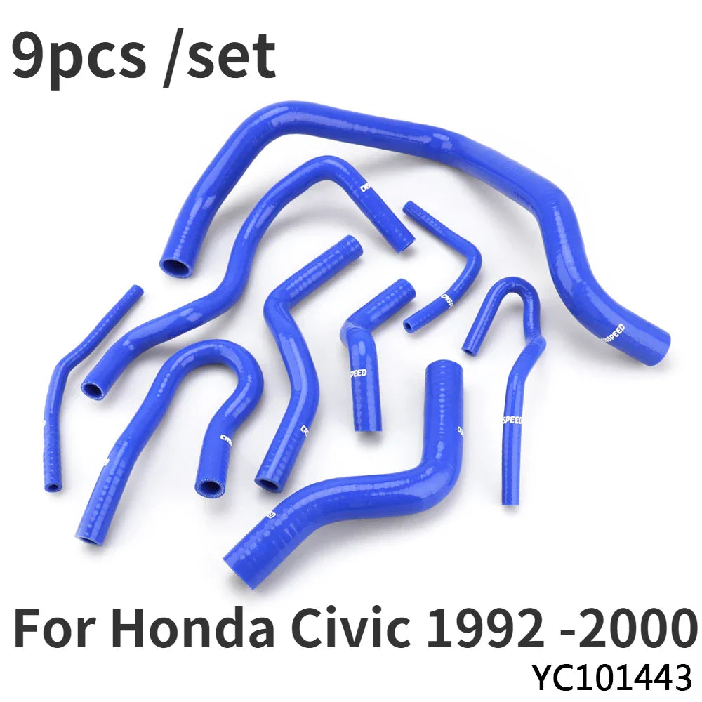 9pcs Auto Silicone Radiator Hose Kit for Honda