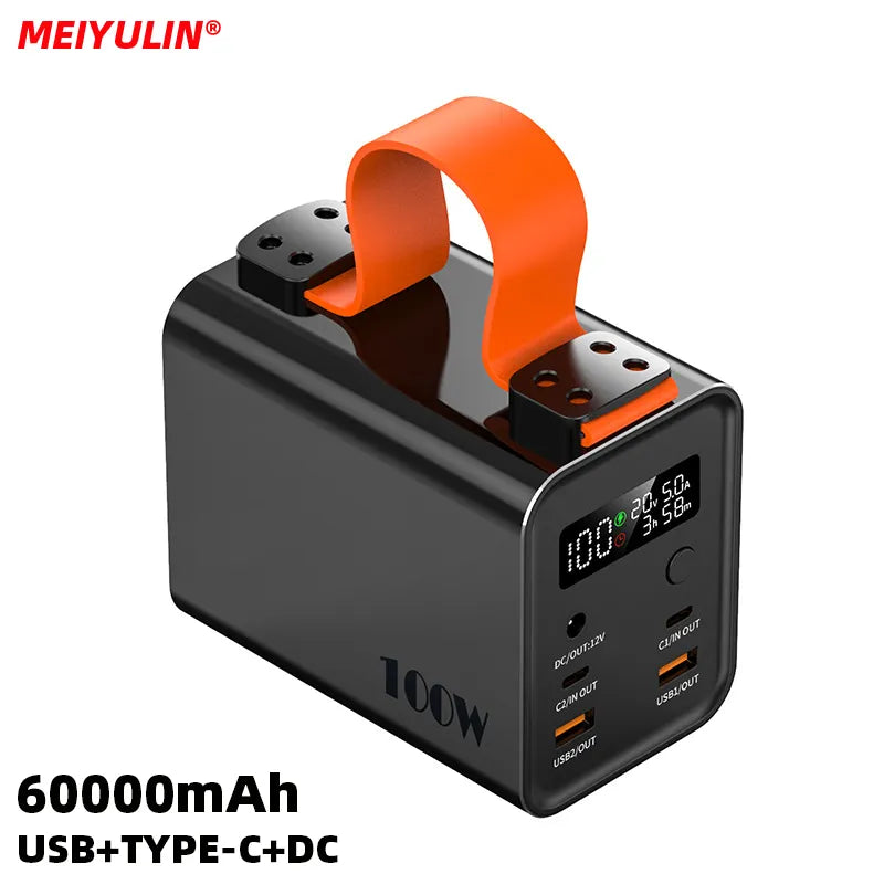 Large Capacity Power Bank Station 60000mAh 100W PD