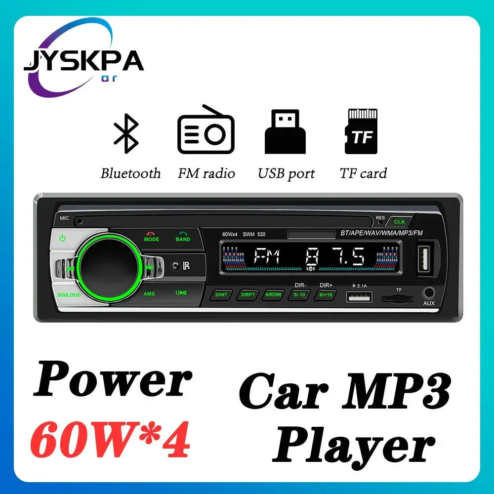 60W Bluetooth MP3 Player for Car - USB/TF/FM Radio