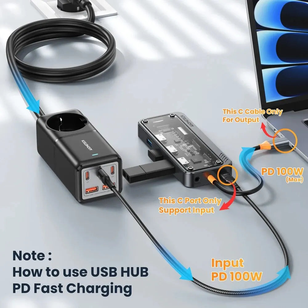 4K 5GB USB C Hub Dock Station Type