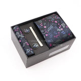 Gracefully Polyester Tie Set With Box Red Floral