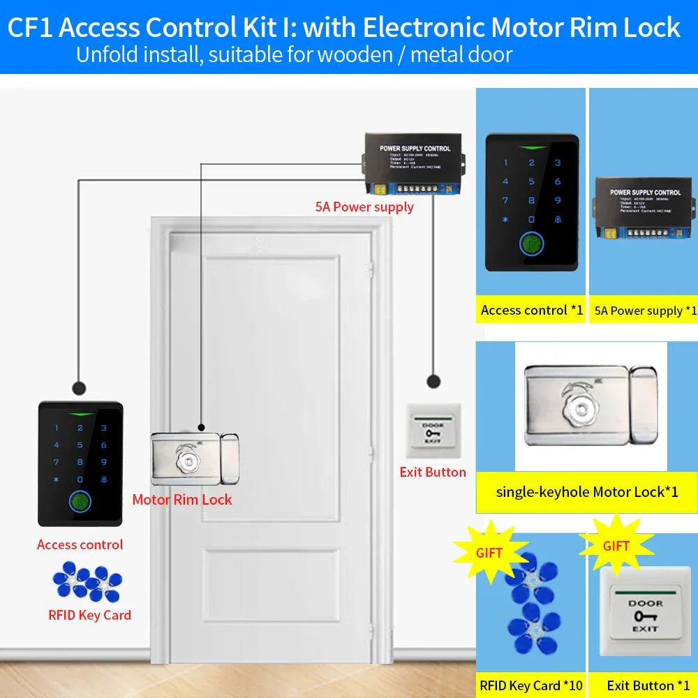 Tuya WIFI Fingerprint Access Control Kits Security Protection