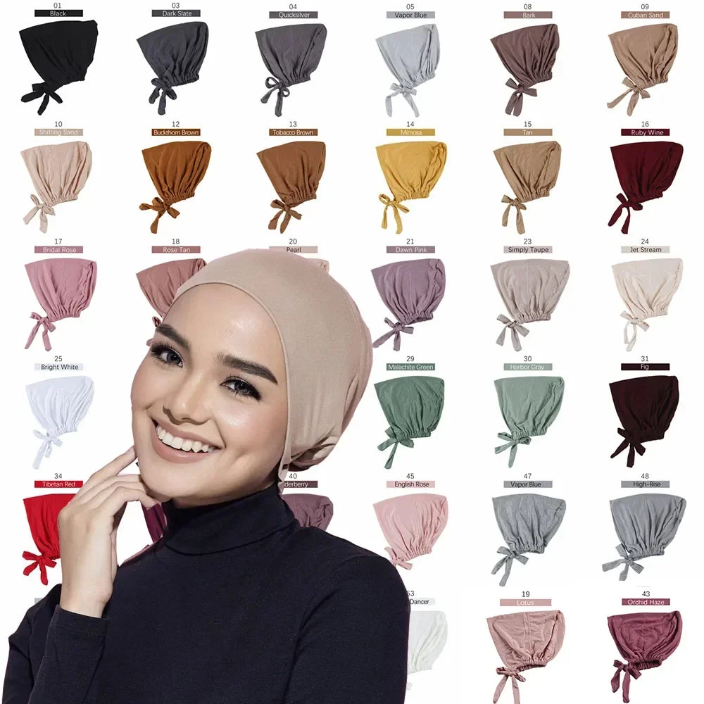 Inner Tie Back Hijab Cap Modal Turban Hat