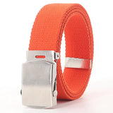 Colorful Canvas Weave Belt Casual Alloy Buckle Waistband