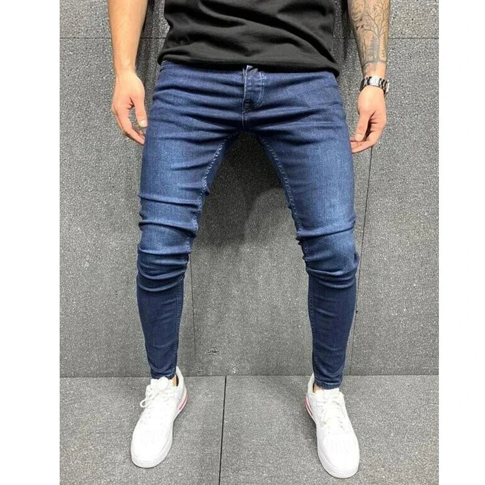 High Quality Stretch Elastic Skinny Jeans Men European