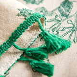 Gerring Cotton Linen Tablecloths Green Printed Table Cloth