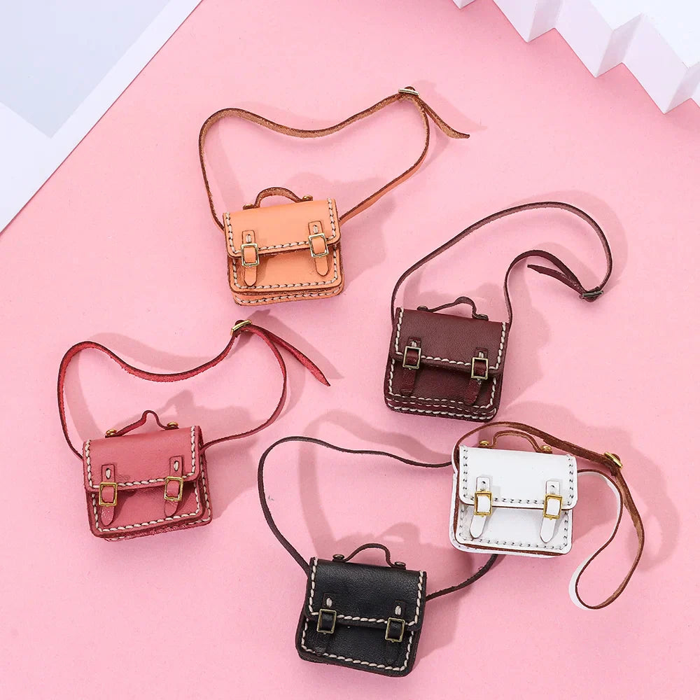 New 1/6 1/8 1/12 Dolls Backpack PU Leather