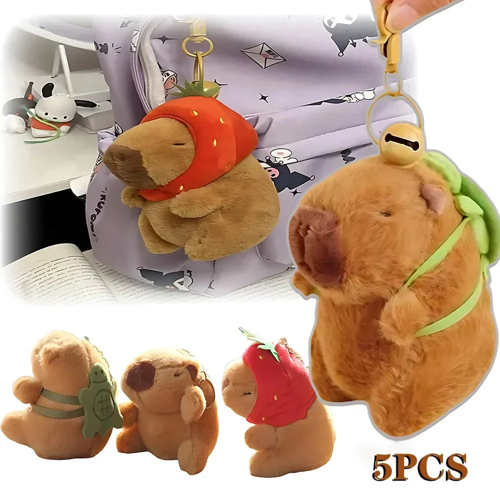 1-20PCS Cartoon Capybara Pendant Plush Toy Doll Bag