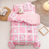 3Pcs Cartoon Cotton Crib Bed Linen Kit Baby