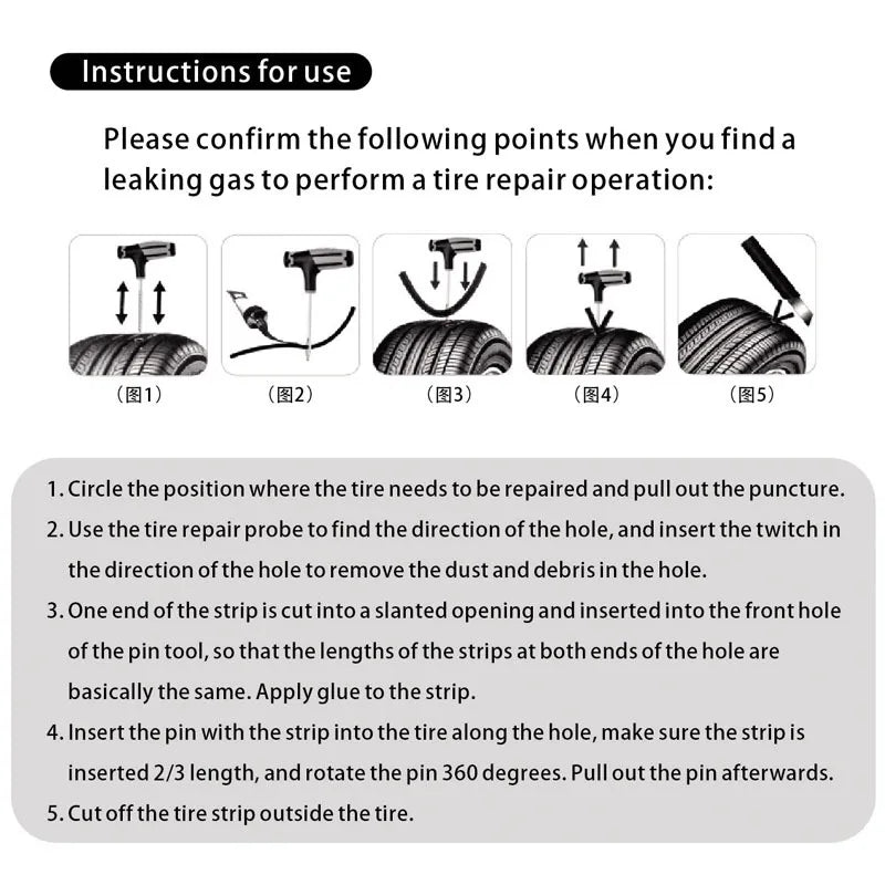 New Car Tire Repair Kit Puncture Plug Tools