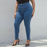 Plus Size Skinny Jeans For Women High Waist