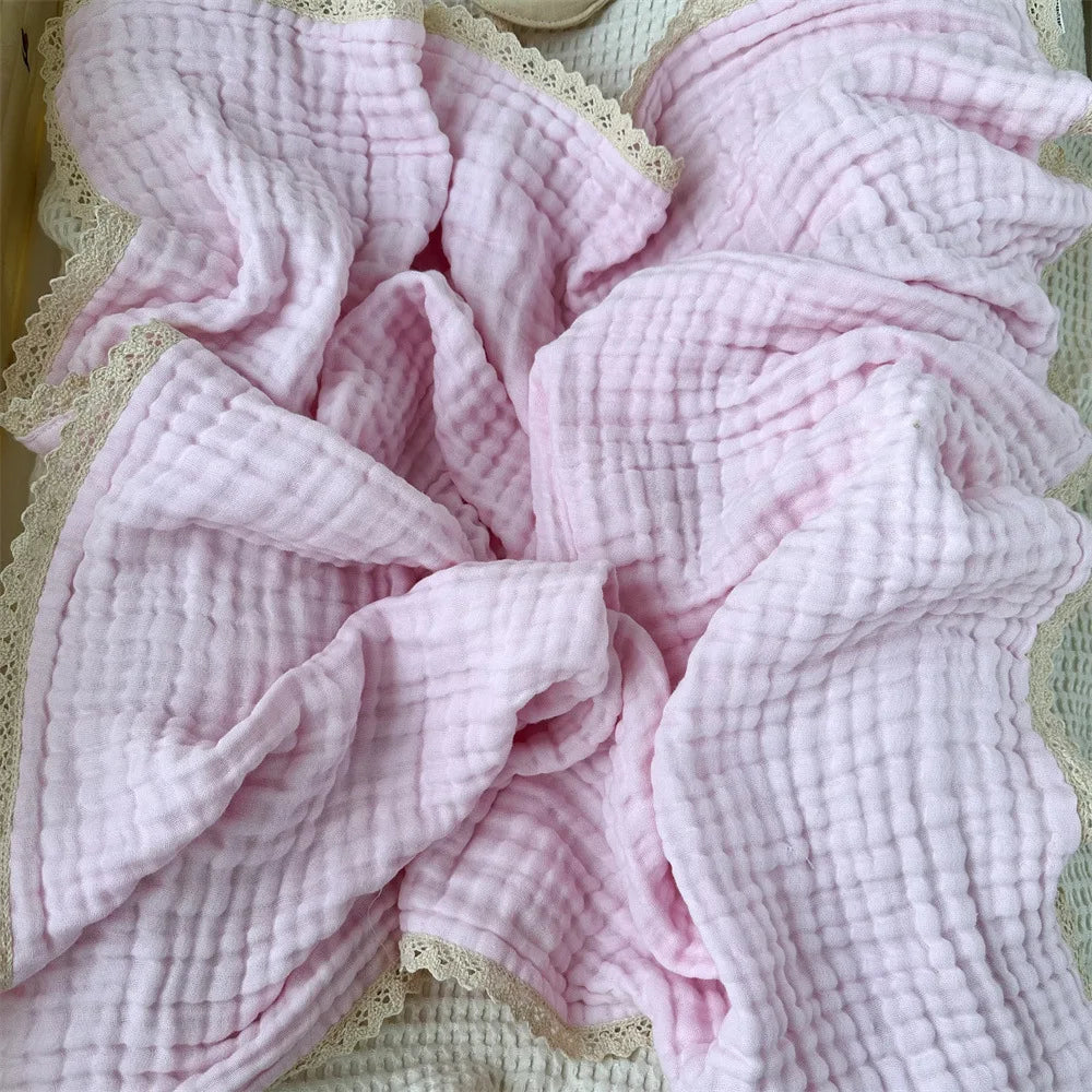 Layer Baby Blanket Newborn Bath Towel Muslin Swaddle