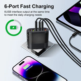 65W USB C Charger Multiple 6 Ports Type