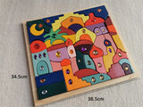 Kids Sparkling Orient Gems Wooden Toys Step Gables