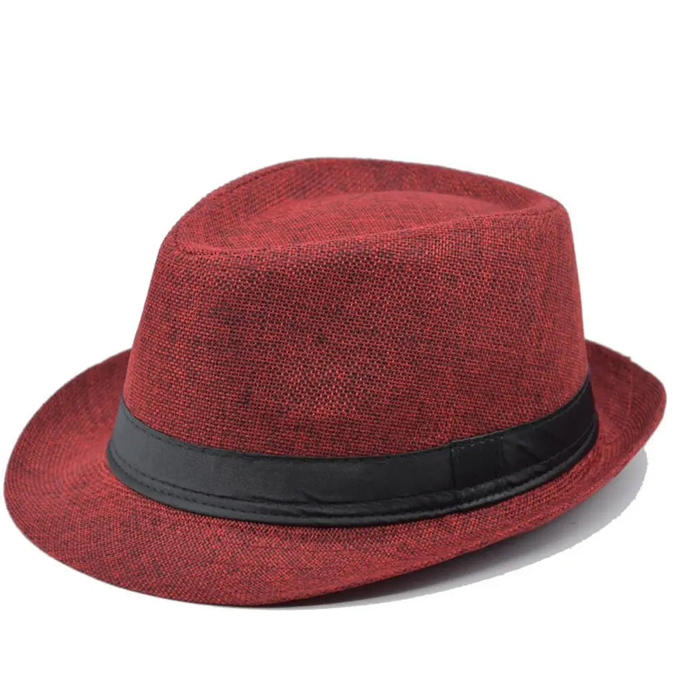 Men Women Straw Fedora Hat Trilby Cuban Sun