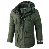 Men Long Down Jackets Warm Parkas Hooded Casual