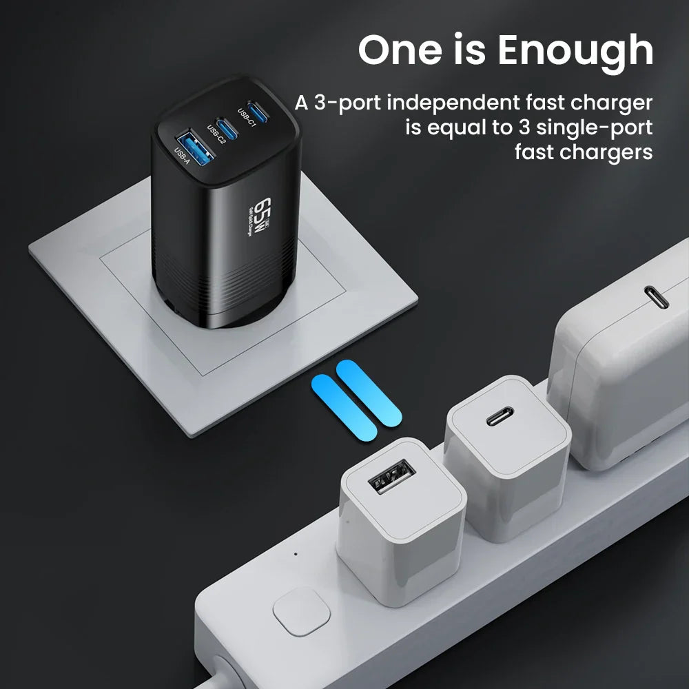65W GaN USB Type C Charger PPS QC4.0