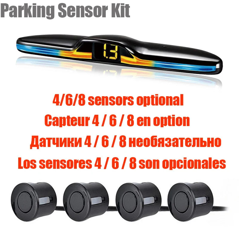 Multiple Radar Parking Sensor Kit Backlight Parktronic LED