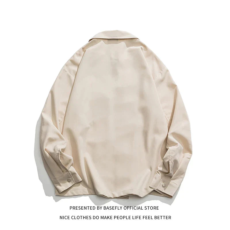 Autumn Solid Irregular Button Thin Men High Streetwear