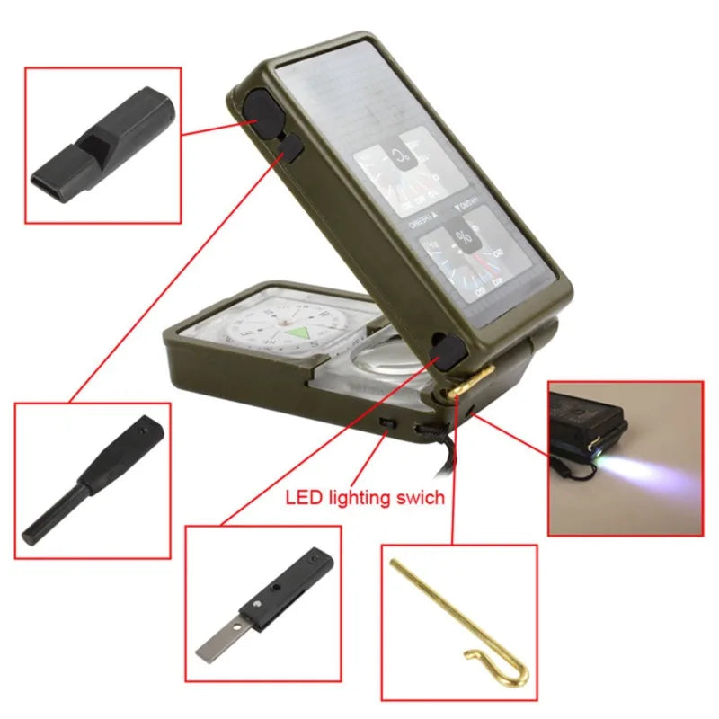 Multifunction Portable Folding Lens Compass Military Boat Dashboard