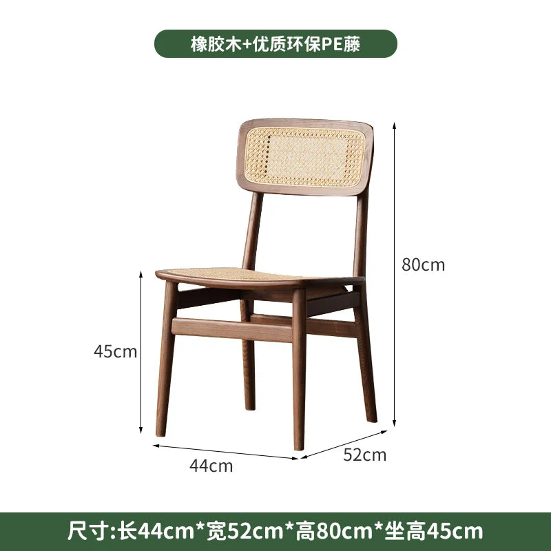 Solid Wood Leisure Conference Chair Rattan Solid Wood