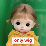 Doll Wig Bangs Ponytail Curly Soft Mohair Wig