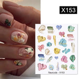 Purple Marble Nails Stickers Smoke Design Manicure Decals
