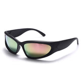 Trendy Silver Rectangle Sport Sunglasses Men Women Brand