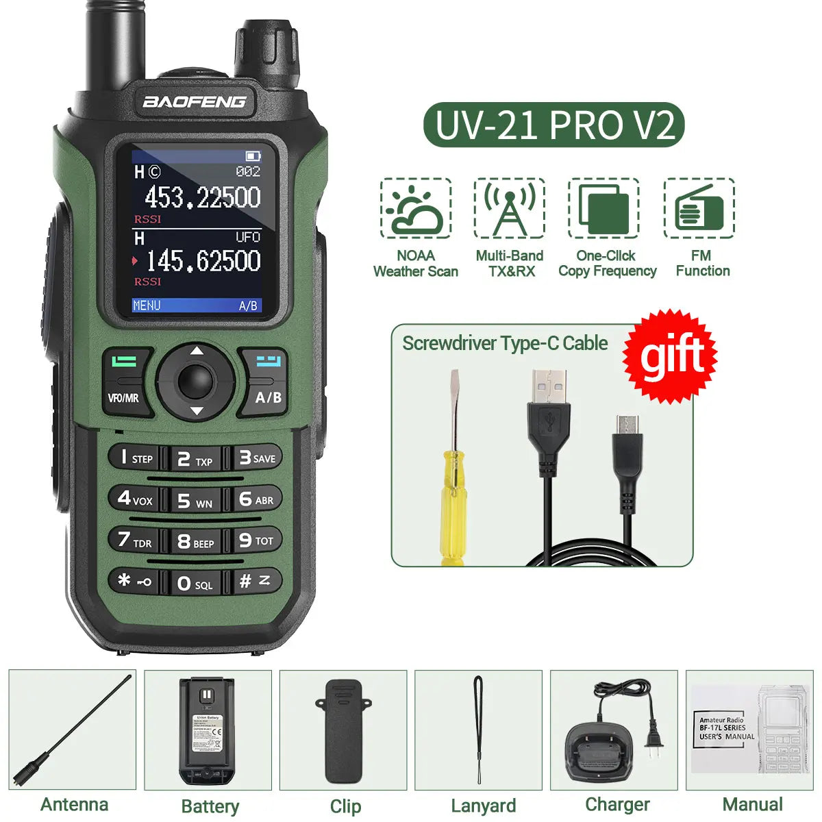 Baofeng UV-21 PRO V2 Walkie Talkie Wireless Copy