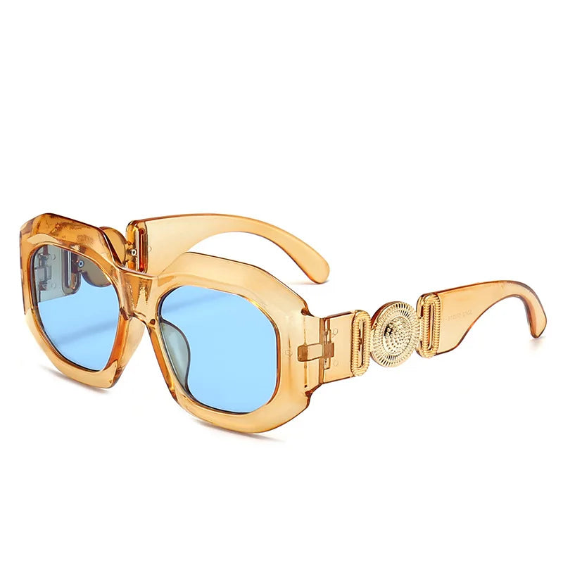 Retro Steampunk Square Sunglasses Outdoor Brand Designer For