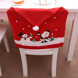 Christmas Santa Claus Snowman Chair Cover Red Printing