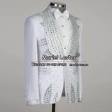 White Suits For Men Wedding Luxury Heavy Beading