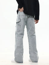 REDDACHIC Two Tone Patchwork Baggy Jeans Men Hiphop