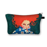 Fashion Lady Painting Print Cosmetic Bag Woman Portable Travel Makeup Storage Bags Afro Girl Cosmetic Case Lipstick Holder Bag