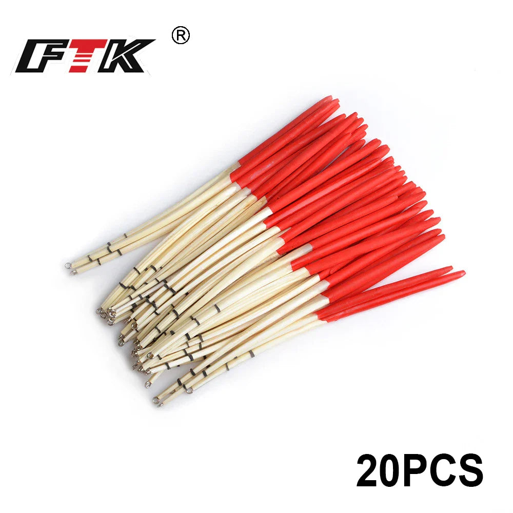 FTK 20pcs Fishing Float Feather Float Hard Tail