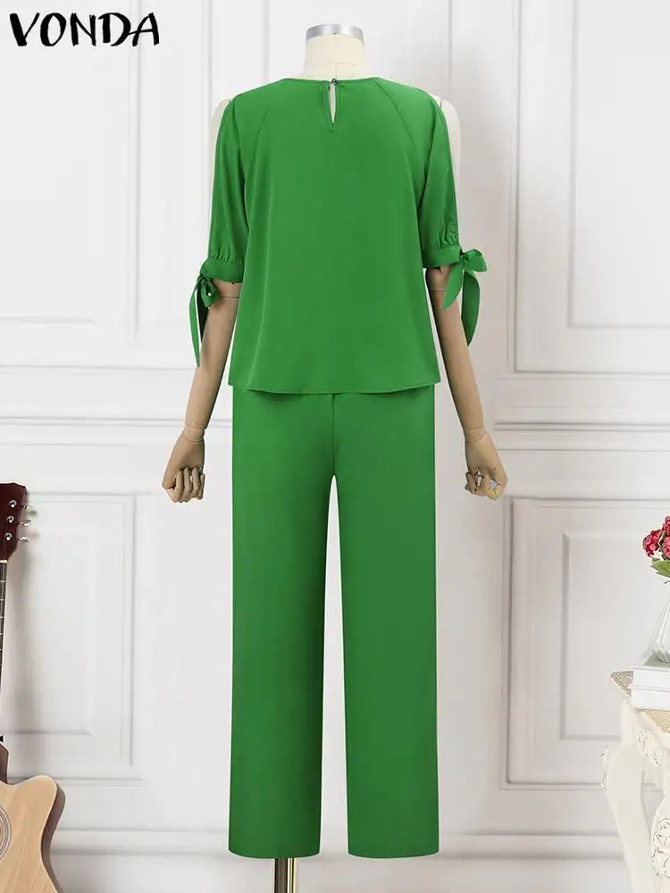 Plus Size 5XL VONDA Elegant Women Pant Sets