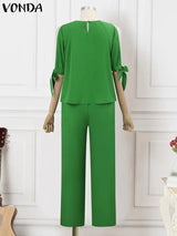 Plus Size 5XL VONDA Elegant Women Pant Sets