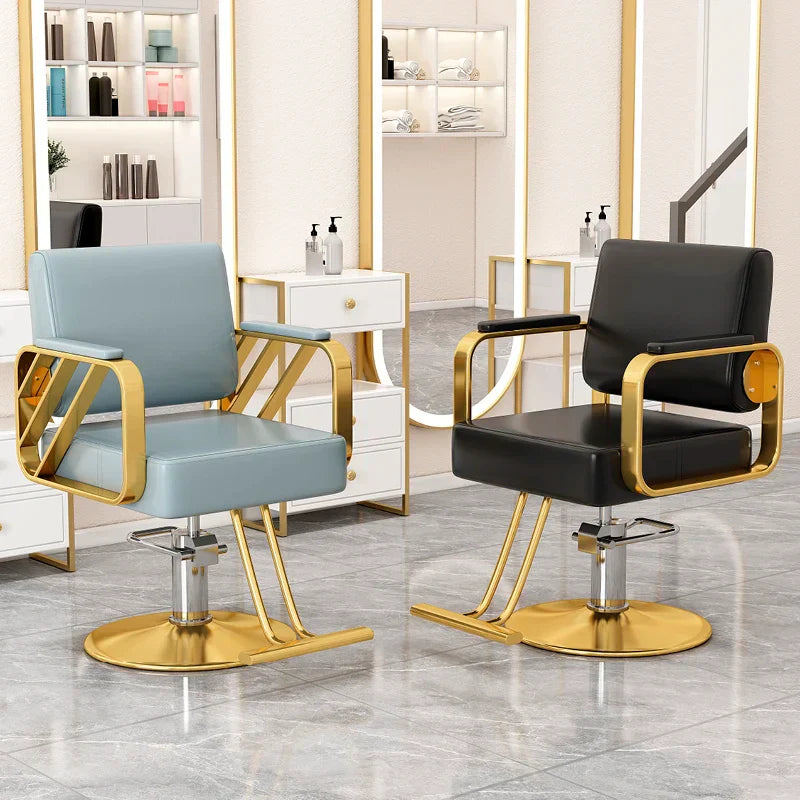 Gold Salon Beauty Barber Chair Luxury Personalized Lifter