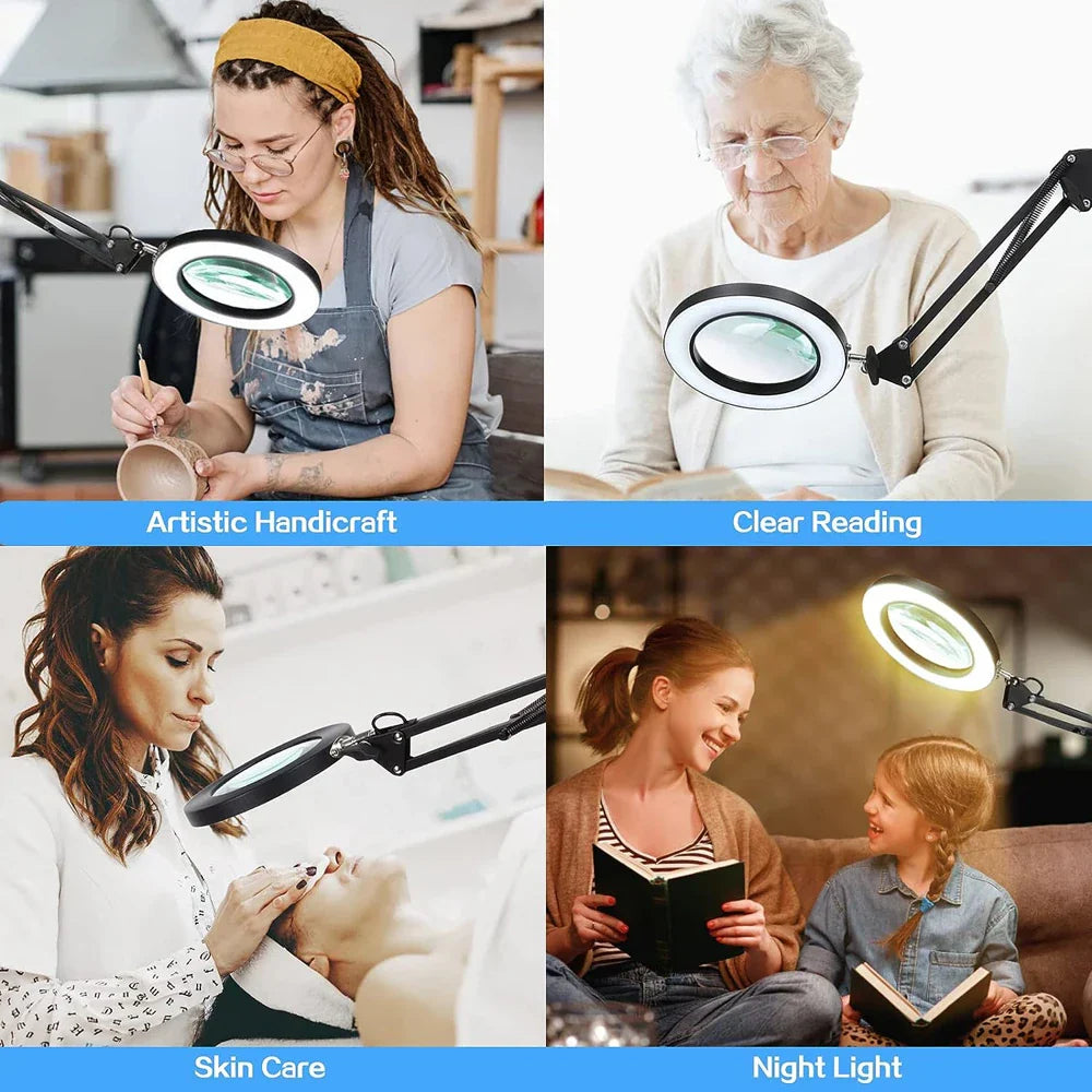 8X LED Magnifying Glass 3 Colour Modes 10
