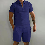 Summer New Solid Color Men's Sets High Street