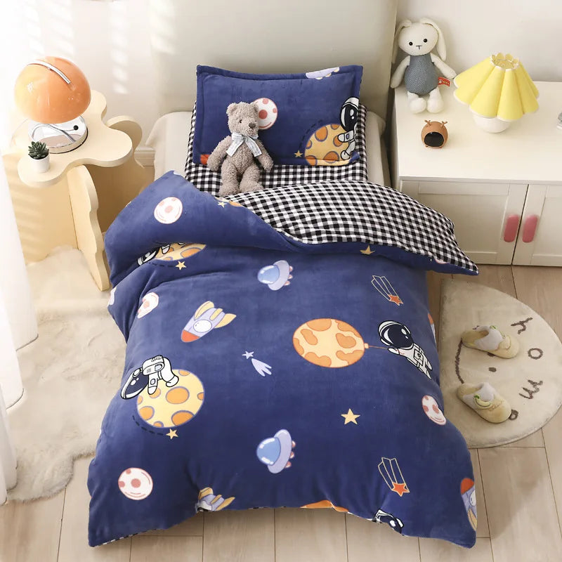 Baby Cartoon Print Bedding Set Duvet Covers Pillowcases