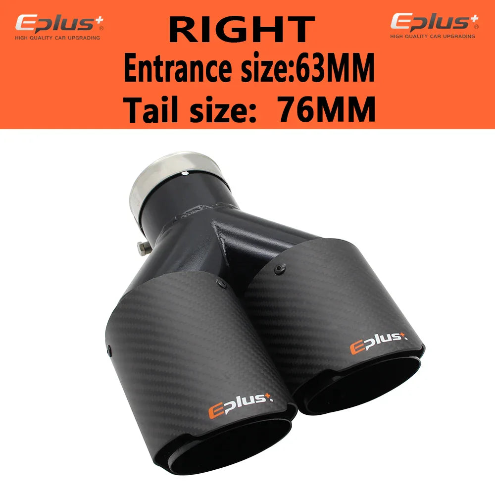 EPLUS Car Carbon Fiber Matte Muffler Tip Y